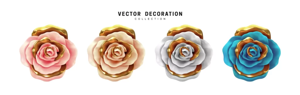 دانلود وکتور گل رز سه بعدی