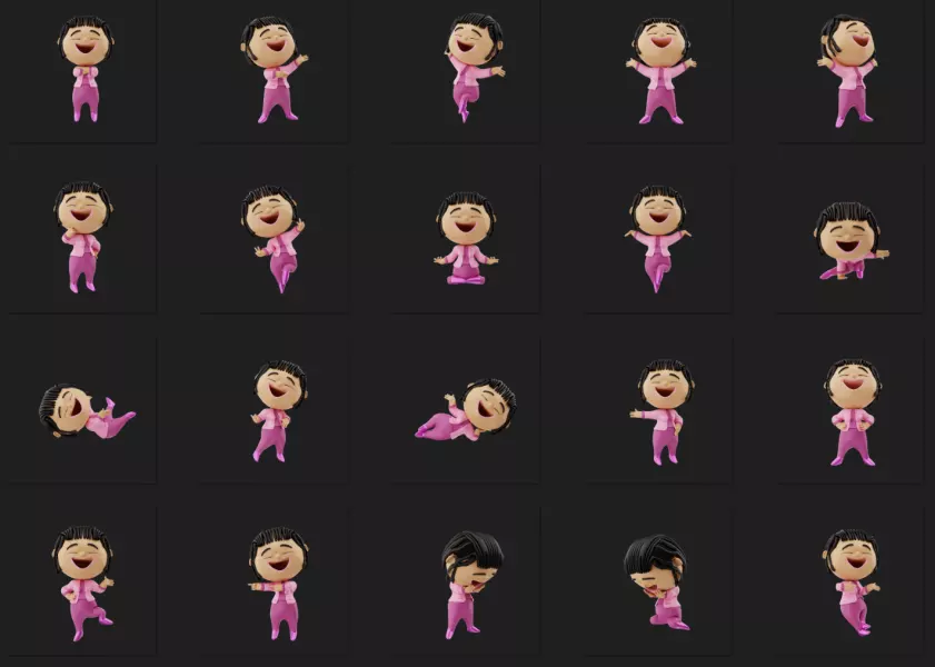 مجموعه آیکون سه بعدی کاراکتر شماره سه