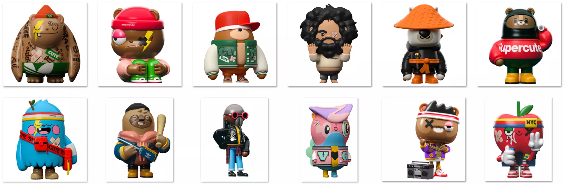 دانلود مجموعه آیکون سه بعدی کاراکتر های کارتونی (12 PNG)