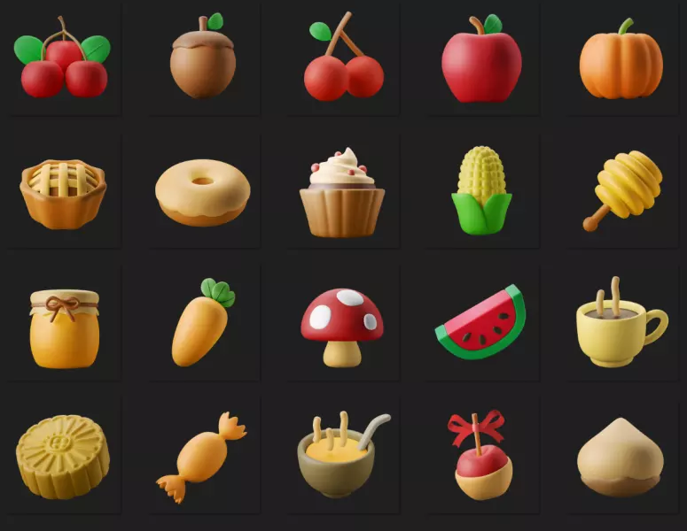 دانلود مجموعه آیکون سه بعدی خوراکی با فرمت psd و PNG (20 PNG) & (20 P