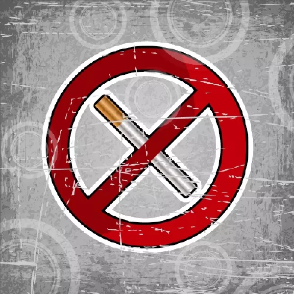 وکتور طراحی برچسب کارتونی سیگار کشیدن ممنوع