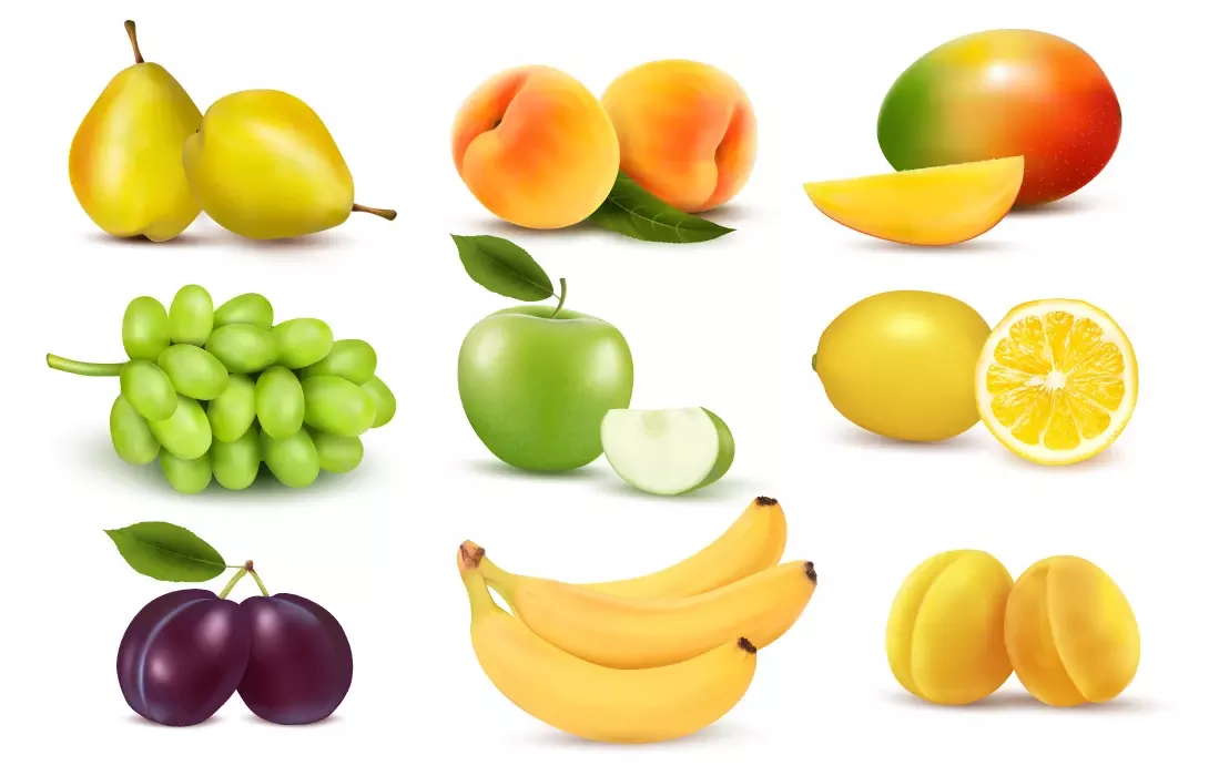 وکتور میوه های واقع بینانه شماره پنج