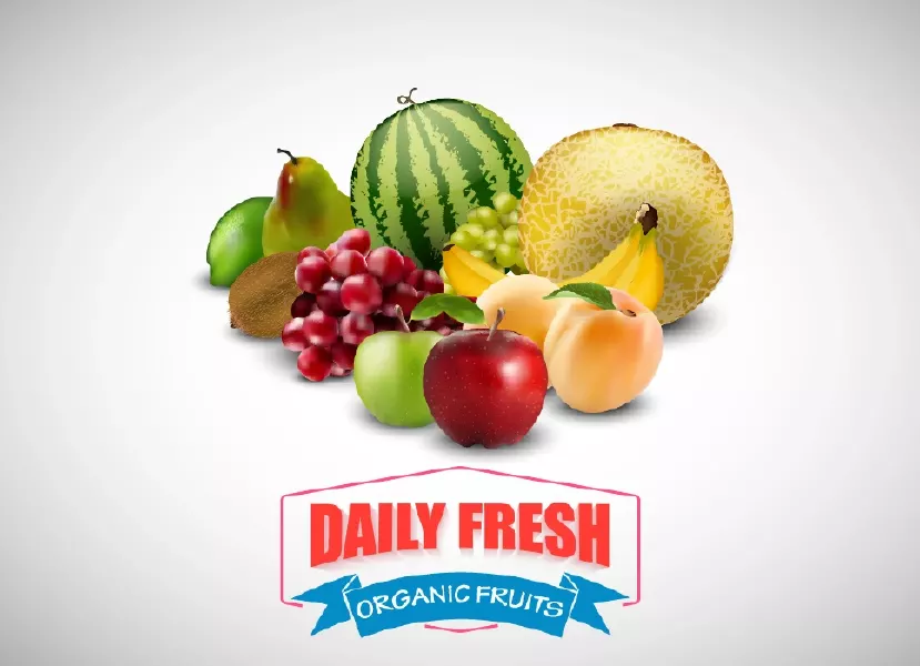 وکتور میوه های واقع بینانه شماره چهار