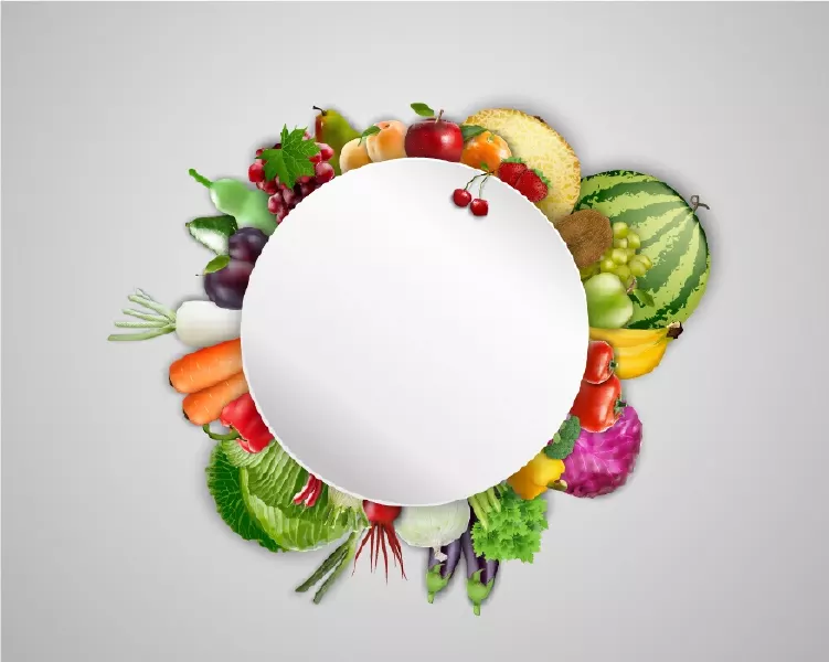 وکتور میوه و سبزی جات شماره شش