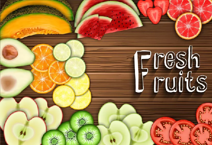 وکتور میوه های برش داده شده شماره دو