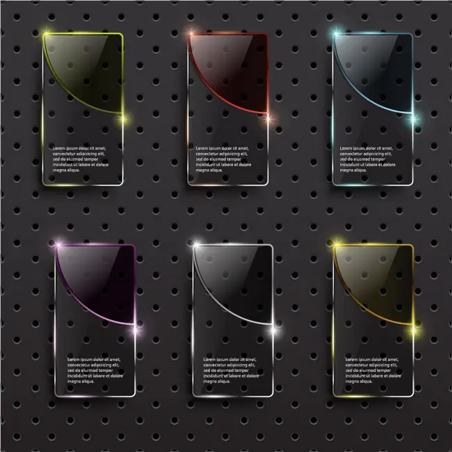 وکتور المان طراحی شیشه ای رنگارنگ شماره چهار