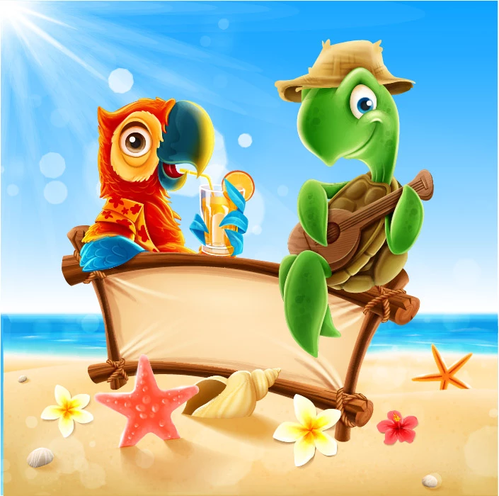 وکتور کارتونی تابستان و تعطیلات شماره هشت