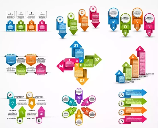 وکتور ست اینفوگرافیک مختلف شماره دو