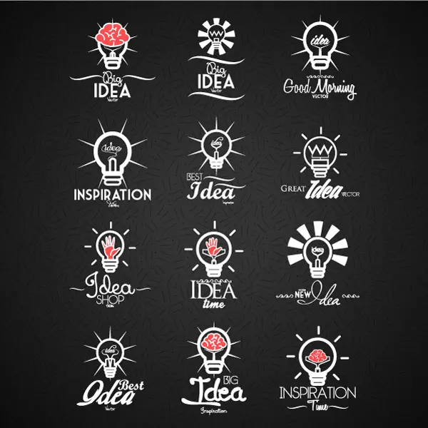 وکتور کلکسیون طراحی لوگو لامپ و ایده