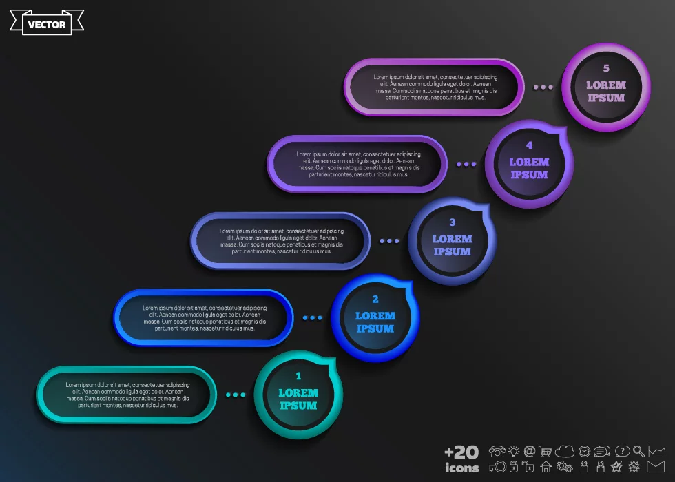 وکتور اینفوگرافیک شماره چهار سیاه