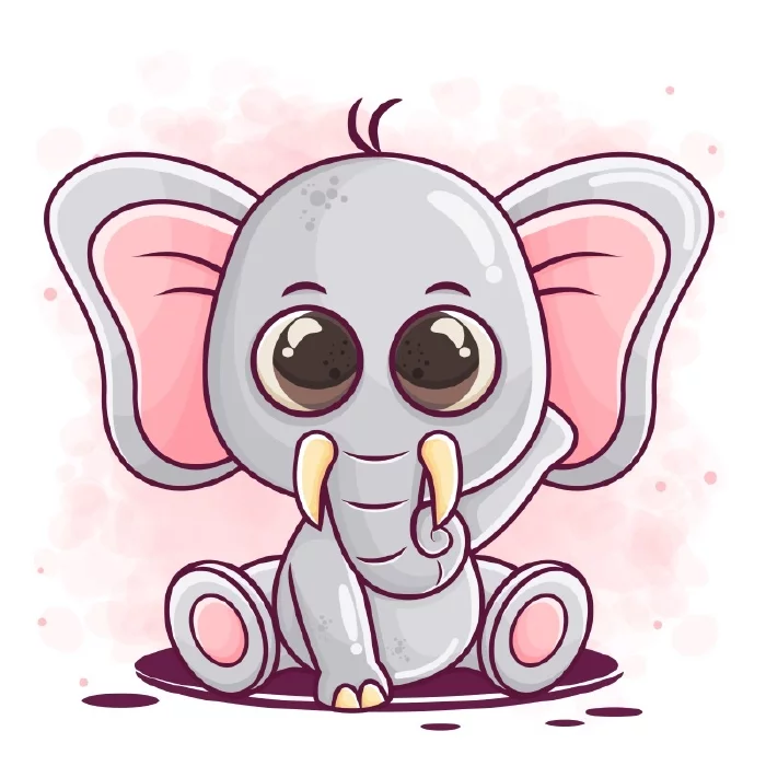 وکتور طراحی کارتونی کودکانه فیل