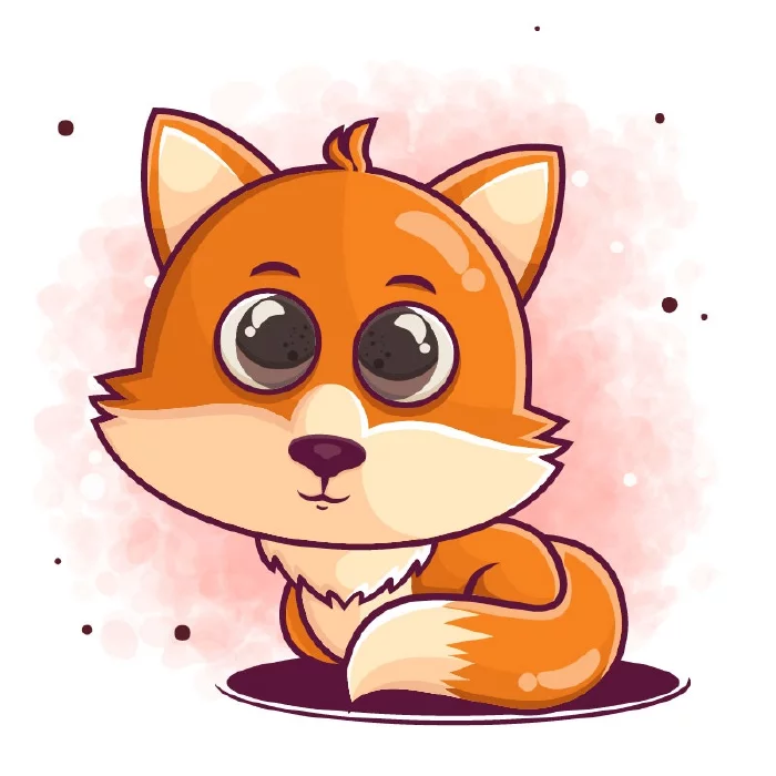 وکتور نقاشی کودکانه روباه شماره یک
