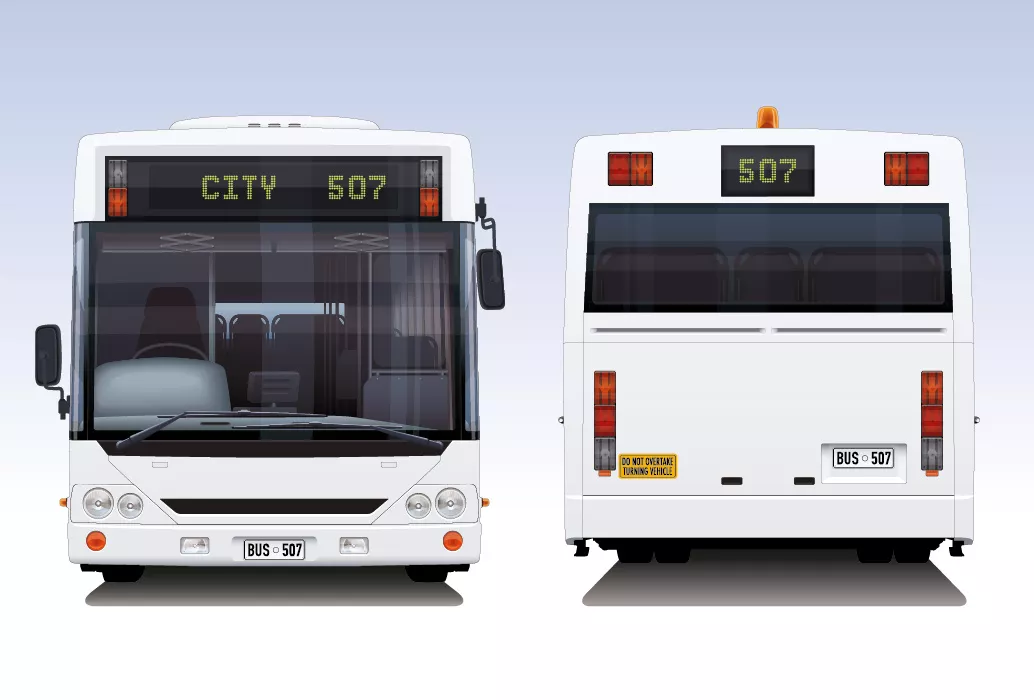 وکتور طراحی واقع بینانه اتوبوس شهری
