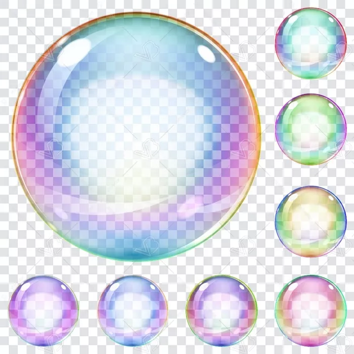 وکتور حباب های رنگارنگ شفاف شماره هفت