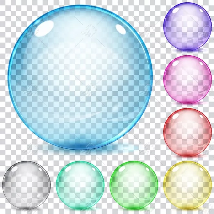 وکتور حباب های رنگارنگ شفاف شماره هشت