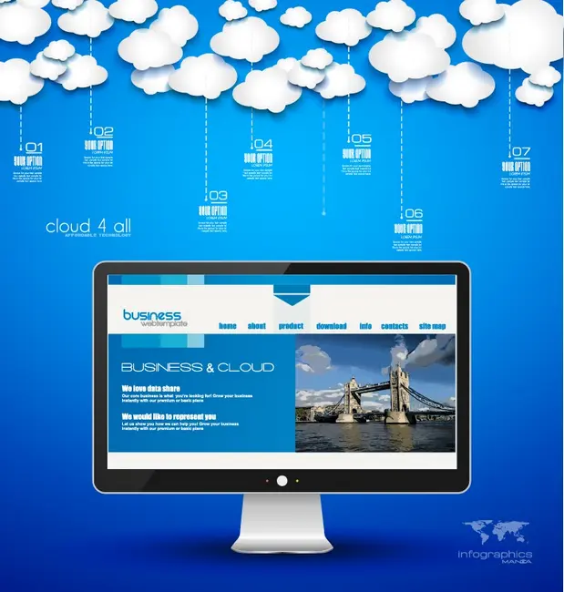 وکتور مانیتور و اینفوگرافیک