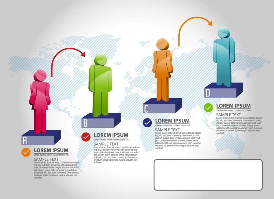 وکتور اینفوگرافیک و آدمک های رنگارنگ