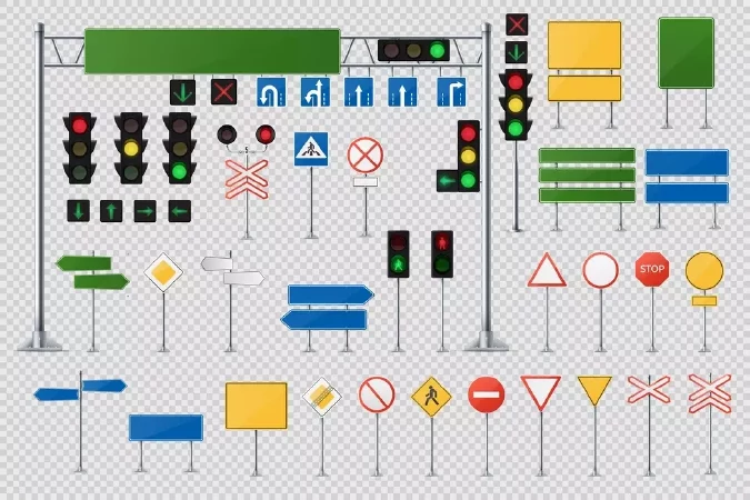 وکتور تابلو های راهنمایی و رانندگی و ترافیک