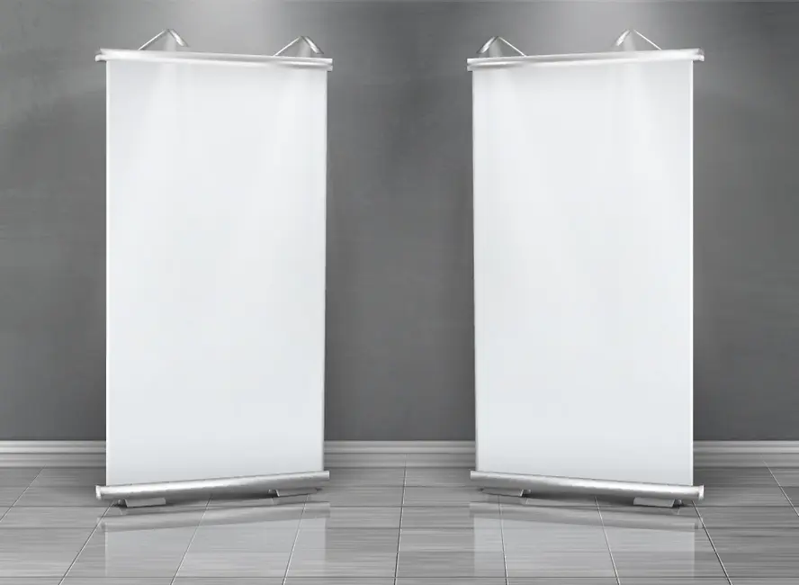 وکتور طراحی داخلی ساختمان و بنر سفید رنگ تبلیغاتی