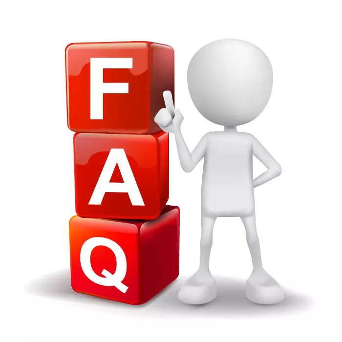 وکتور آدمک و متن انگلیسی FAQ