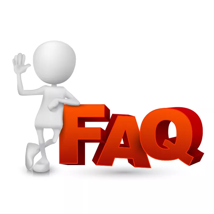 وکتور آدمک و متن انگلیسی FAQ