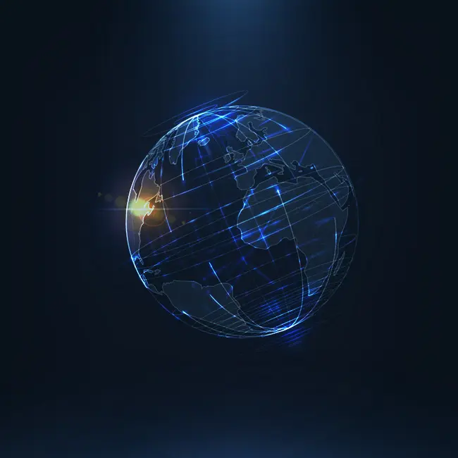 وکتور پس زمینه درخشان آبی رنگ کره زمین