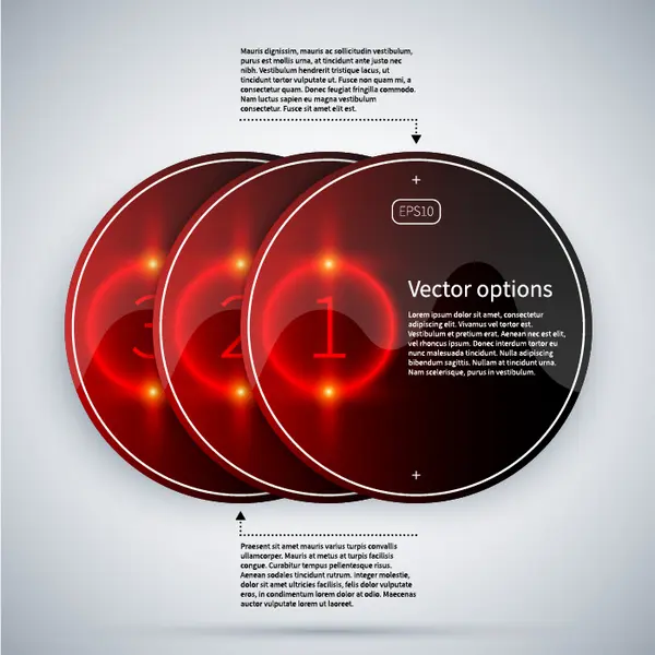 وکتور اینفوگرافیک دایره ای قرمز رنگ درخشان