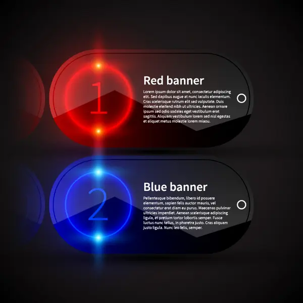 وکتور اینفوگرافیک براق شیشه ای با دو مرحله