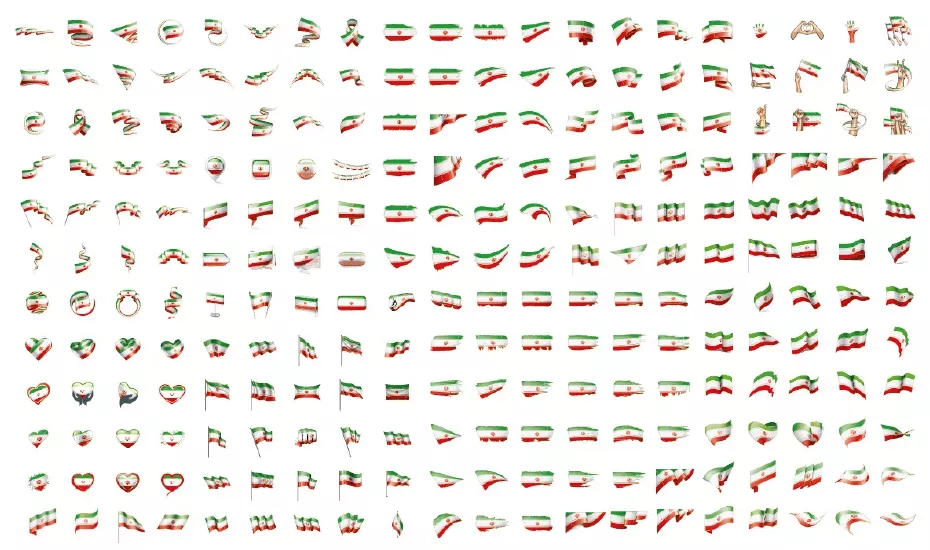 وکتور کلکسیون پرچم ایران در طرح های گوناگون