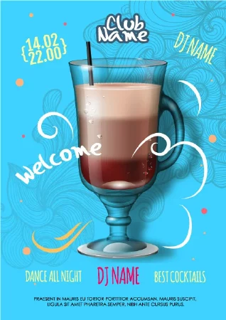 وکتور تبلیغاتی کافی شاپ و کافه شماره سیزده