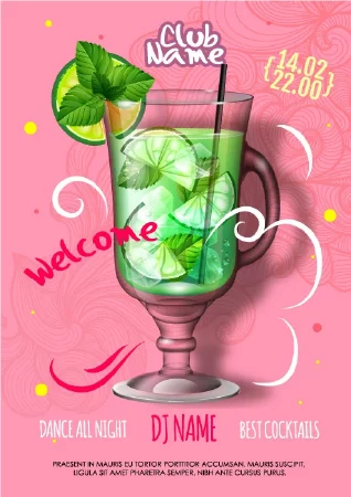 وکتور تبلیغاتی کافه و کافی شاپ شماره چهارده