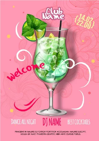 وکتور تبلیغاتی کافی شاپ و کافه شماره هجده