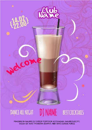 وکتور تبلیغاتی کافه و کافی شاپ شماره نوزده