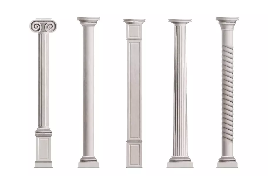 وکتور ستون های سنگی سبک معماری رومی