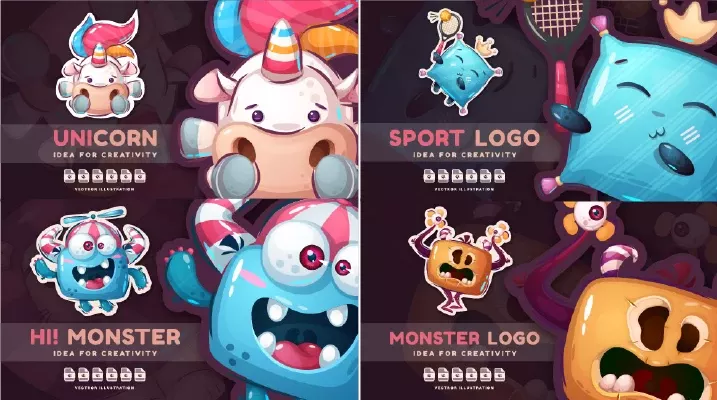 وکتور کارتونی مجموعه شماره دو