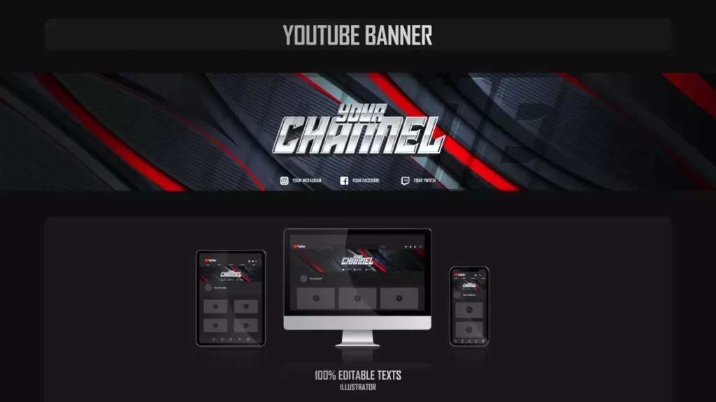دانلود وکتور هدر و بنر وب سایت یوتیوب