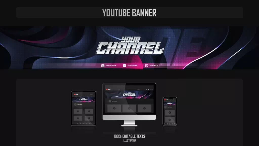 دانلود وکتور قالب بنر یوتیوب
