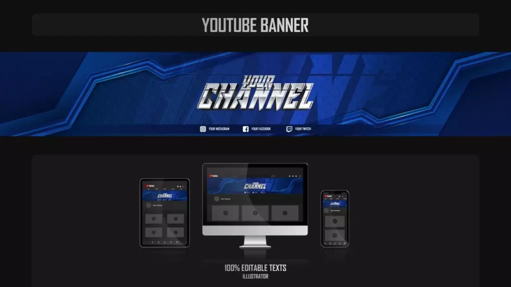 دانلود وکتور قالب بنر کانال یوتیوب