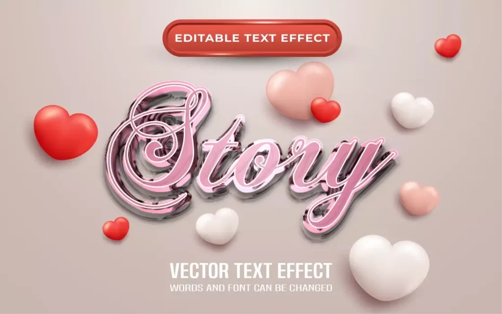 وکتور فونت قابل ویرایش انگلیسی عاشقانه