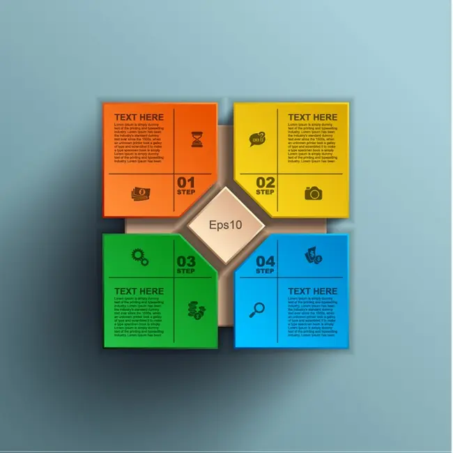 وکتور اینفوگرافیک سه بعدی رنگارنگ هندسی