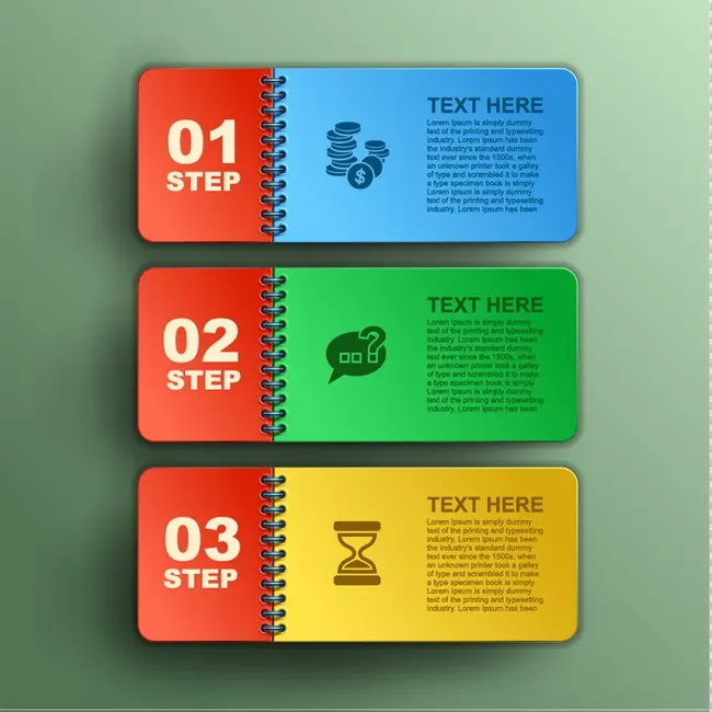 وکتور المان طراحی طرح کاغذ و دفتر فنری