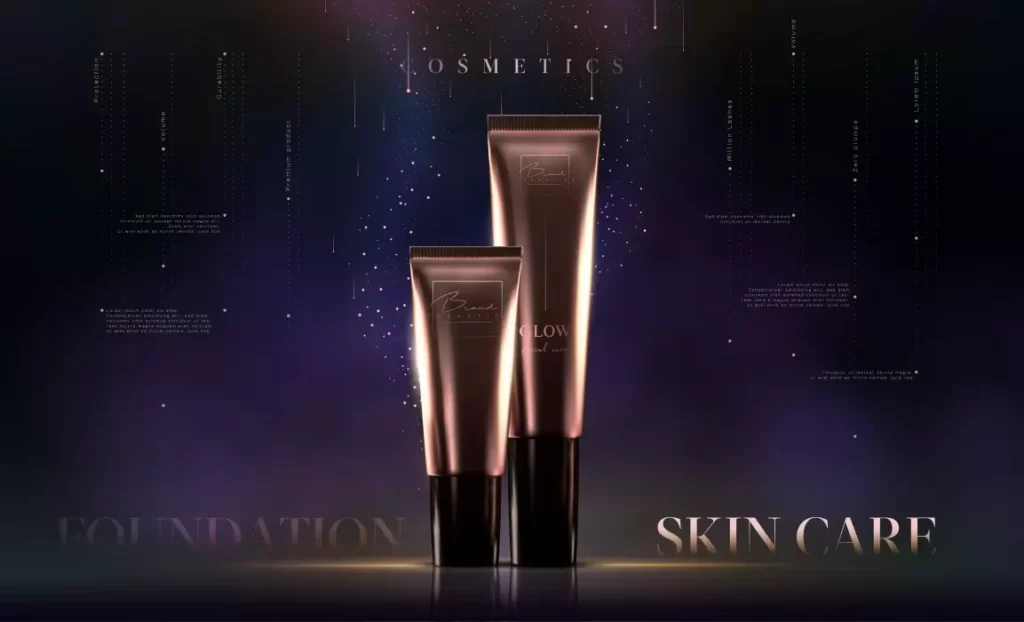 دانلود وکتور تبلیغاتی لوازم آرایشی و کرم پوست