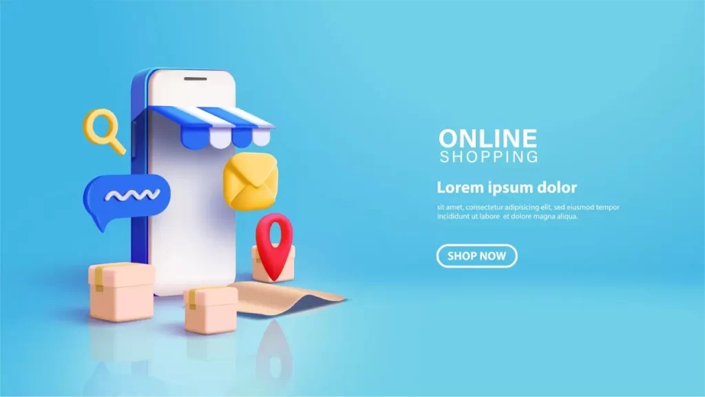 دانلود وکتور سه بعدی فروشگاه سه بعدی