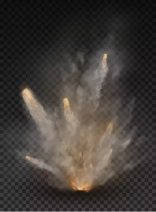 دانلود وکتور شبیه سازی انفجار و دود و جرقه آتش