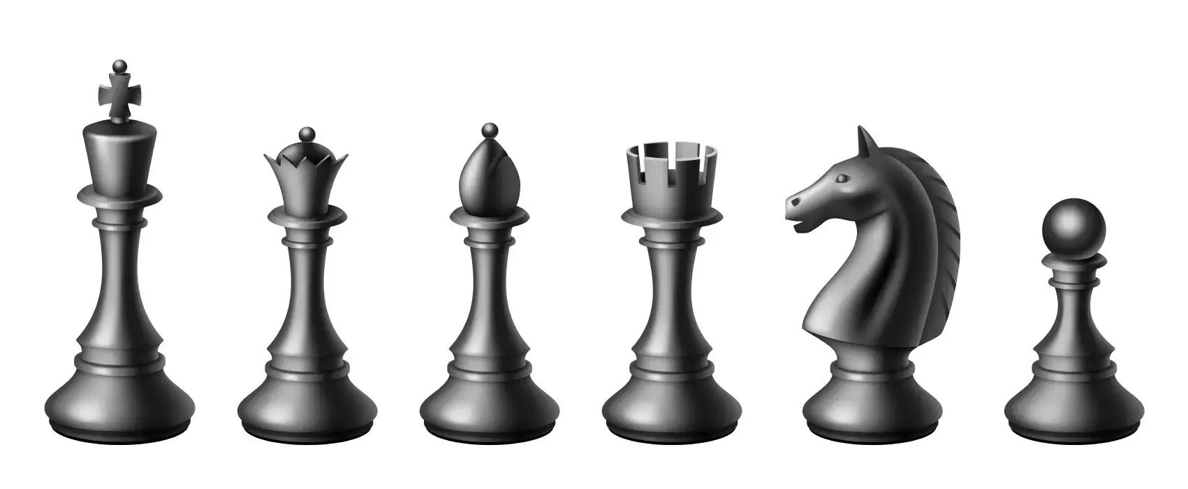 دانلود وکتور مهره های شطرنج رنگ سیاه