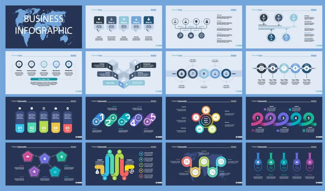 وکتور مجموعه اینفوگرافیک مختلف شماره دو