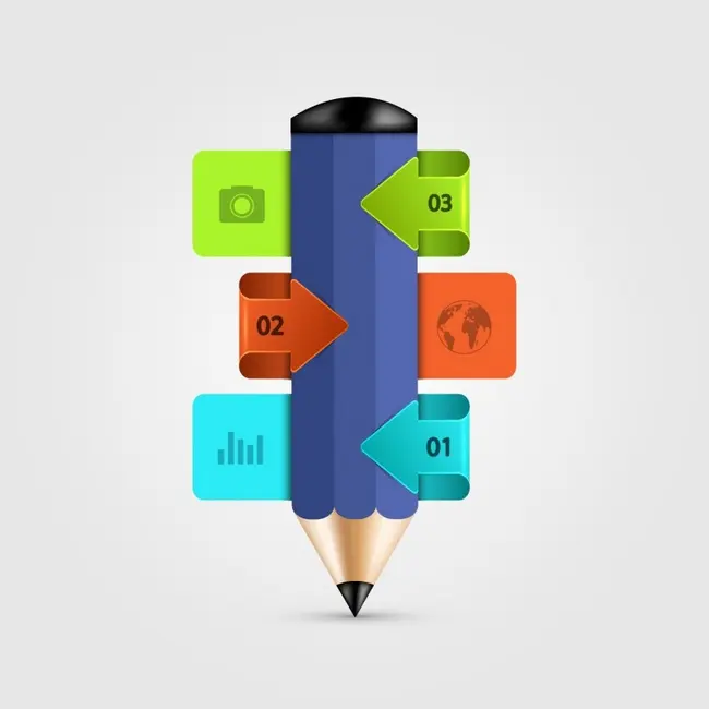 وکتور اینفوگرافیک طرح مداد شماره دو