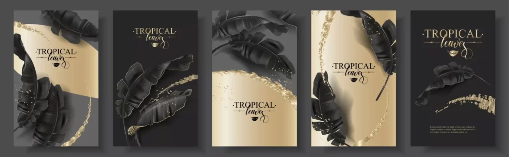 دانلود وکتور مجموعه قالب لوکس طلایی طرح استوایی