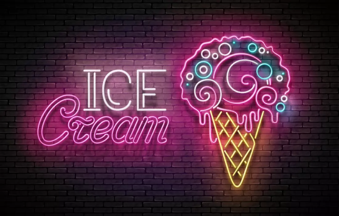 دانلود وکتور تبلیغ بستنی نئون