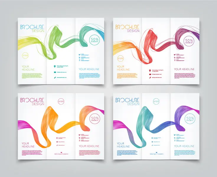 وکتور ست قالب آماده بروشور رنگارنگ